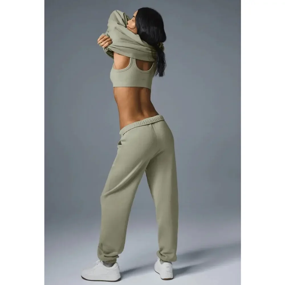 Alo Yoga Accolade Sweatpants Limestone‎ Relaxed Fit Premium Fleece Lounge Jogger